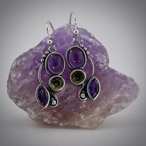 Amethyst Curve Earrings